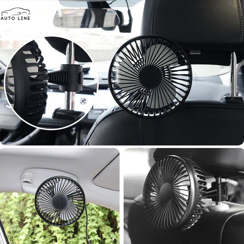 Quạt Làm Mát 3 Tốc Độ 3 Cánh 360 Độ Cho Xe Hơi° Quạt Tản Nhiệt Xoay 12 / 24V SUVs SHOPCYC0052 Cho Xe Hơi / Tàu Thuyền
