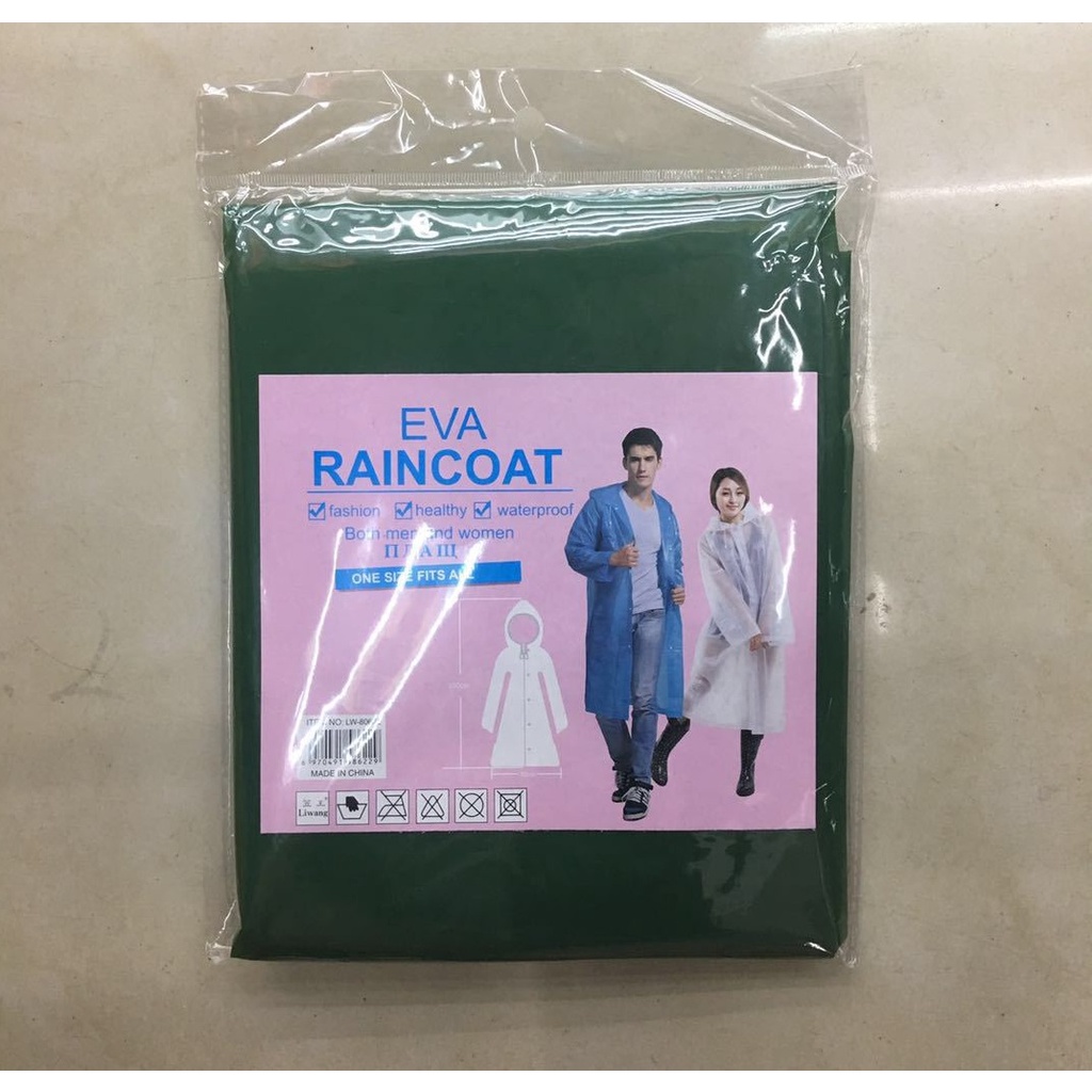 Áo Mưa EVA Dài Có Nón Trùm Chống Nước Cho Nam Nữ