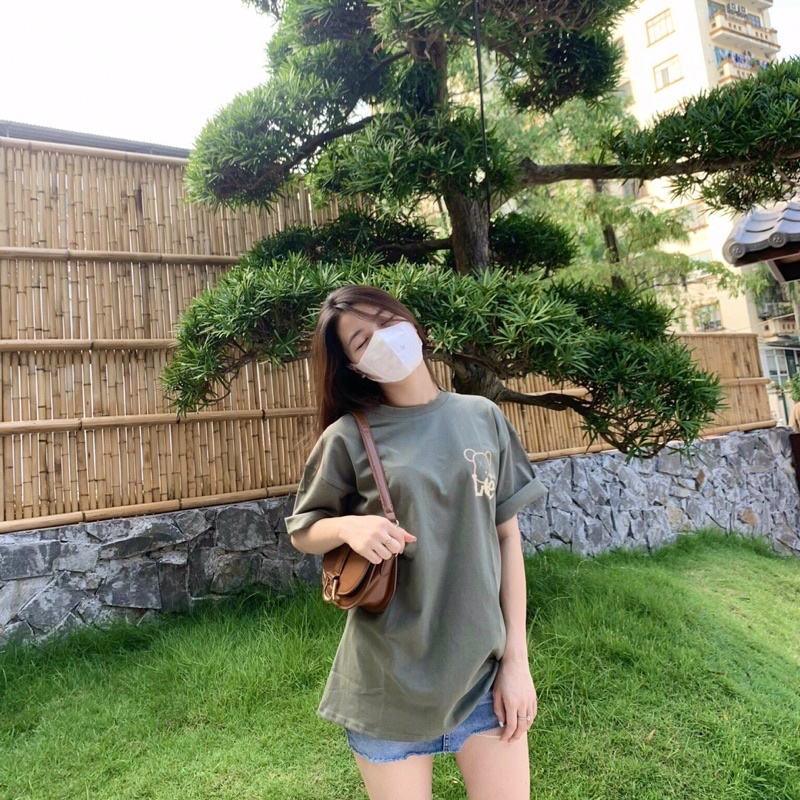 Áo Phông Nam Nữ 3158 In Hình Gấu Hai Mặt