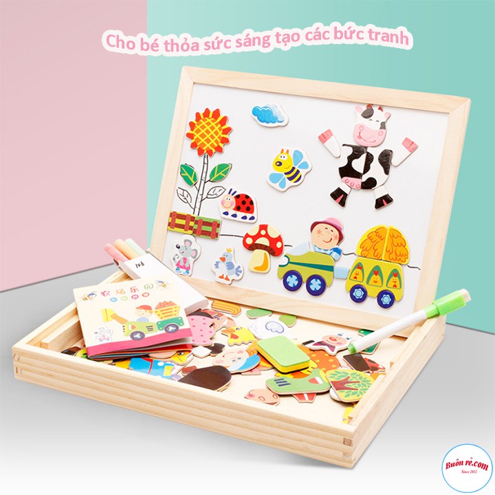 Bảng Nam Châm Ghép Hình Bằng Gỗ Cho Bé - Chất Lượng Cao Cấp - Đồ chơi giáo dục