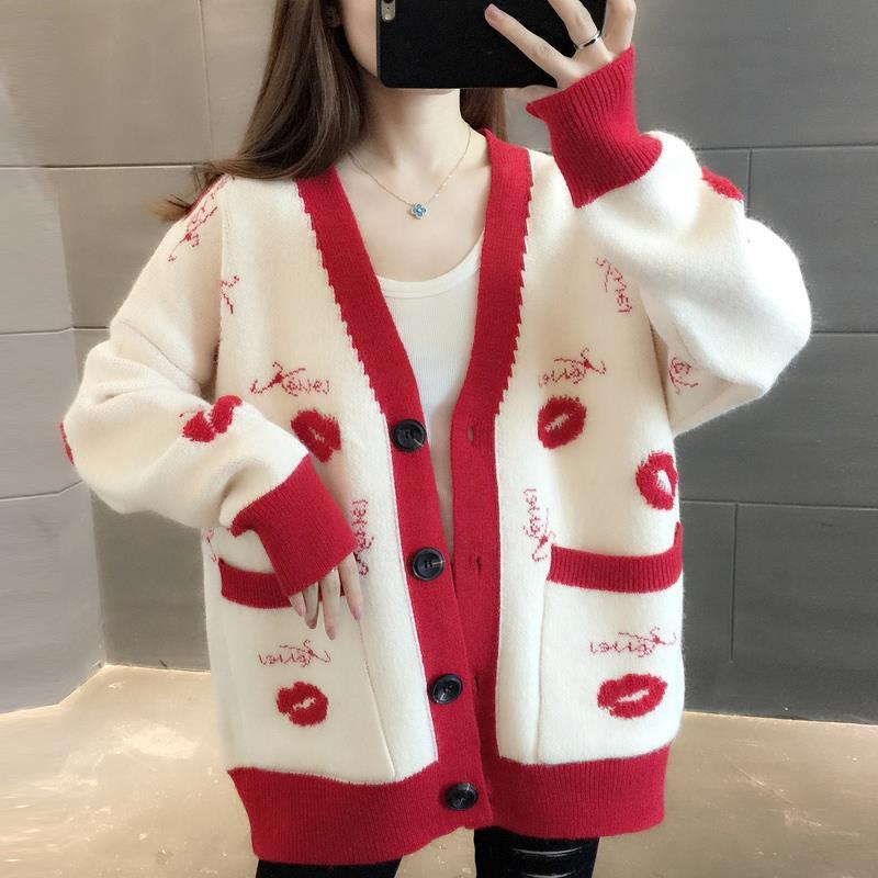 [Giao Ngay] Áo Khoác Cardigan Dệt Kim Dáng Rộng Phong Cách Xuân Thu Mới Hợp Thời Trang Cho Nữ