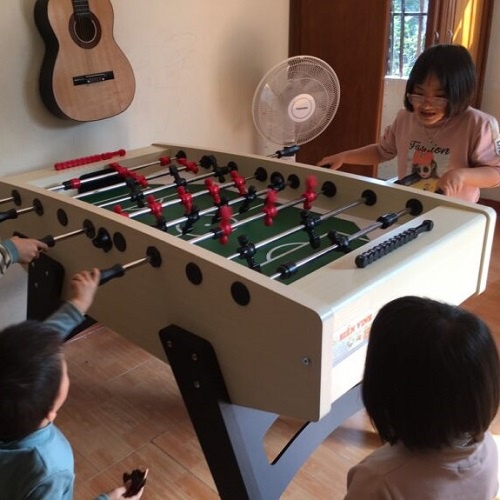 Banh Bàn Bi Lắc Bóng Đá Cỡ Lớn 1,4m JX 125 Cream Robot Thi Đấu, Foosball 1m4 Gia Đình Văn Phòng Kinh Doanh Hanana