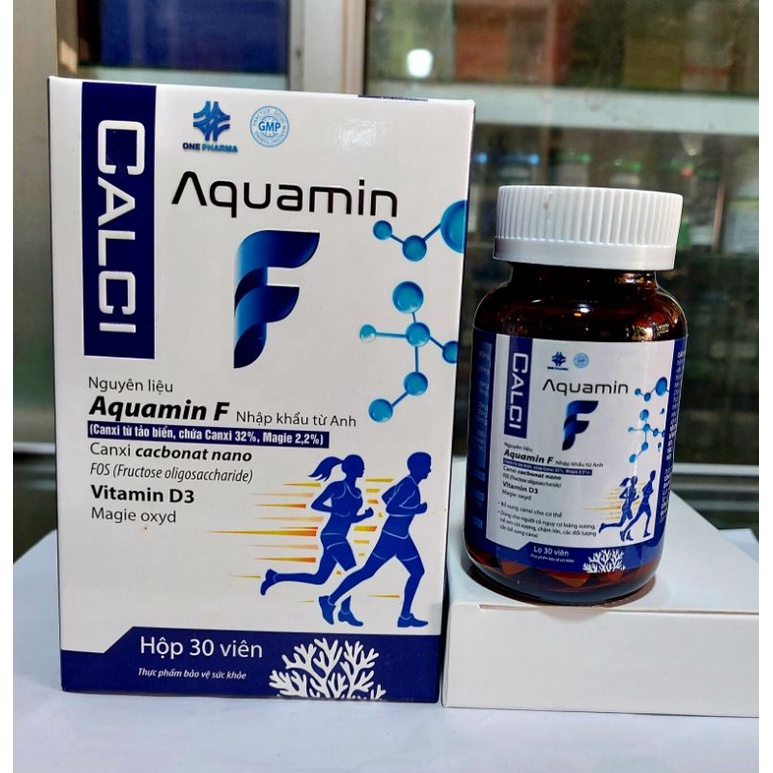 CALCI Aquamin Hộp 30 Viên_Bổ Sung Calci_Vitamin D3_Magie oxyd_Canxi Cacbonat nano Cho Cơ Thể_ Trẻ Em Còi Xương Chậm Lớn
