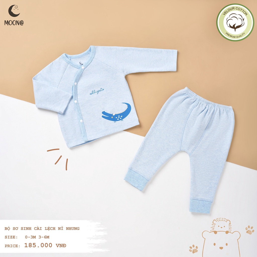 BỘ DÀI TAY SƠ SINH COTTON NHUNG MOMMA BABY, MOON@ CHẤT DÀY