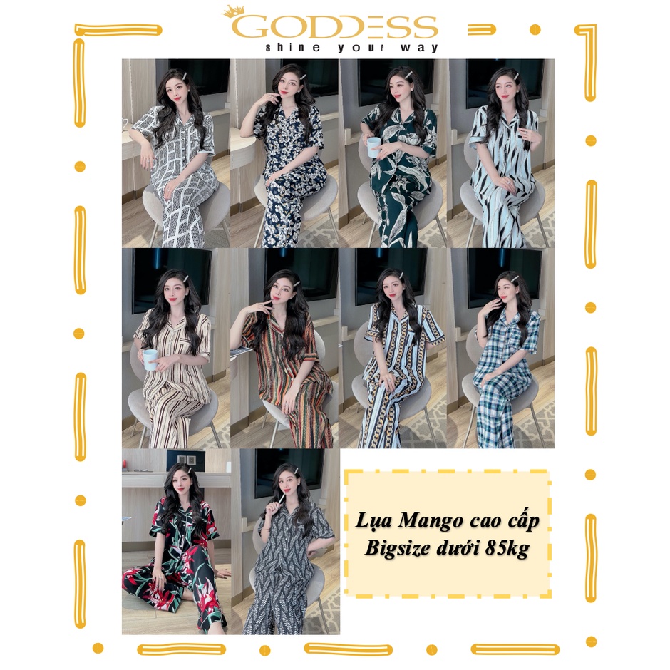 Đồ bộ Pijama Lụa Mango 💖 Đồ ngủ dài hoạ tiết sang chảnh Bigsize 70-80kg cao cấp mềm mịn mát lịm