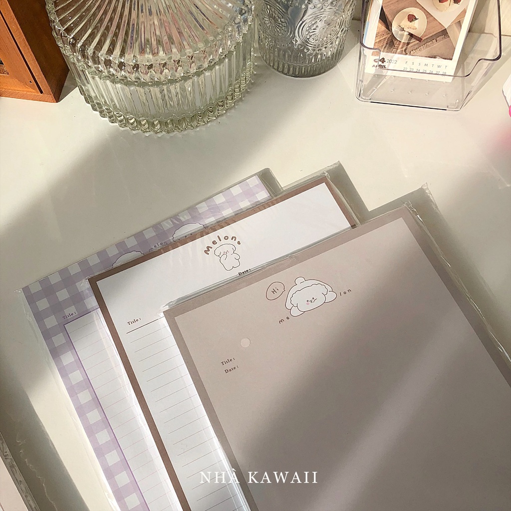 Giấy take note B5 120gsm Inamazy Melon hình gấu đáng yêu