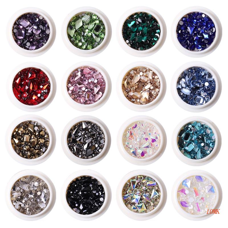 Bộ Phụ Kiện Đính Đá Trang Trí Móng Tay Nghệ Thuật Lưng Phẳng 10MK DIY