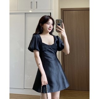 Váy tay bồng nơ ngực ( ảnh thật Độc Quyền )