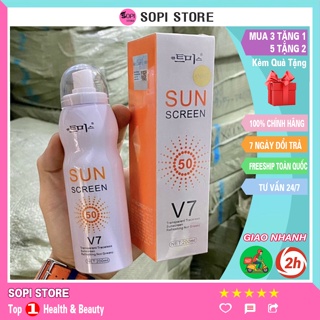 [Chính hãng] Xịt chống nắng SUN SCREEN V7 200ml Hàn Quốc nâng tone sáng da chống nước không bết dính SPF50+