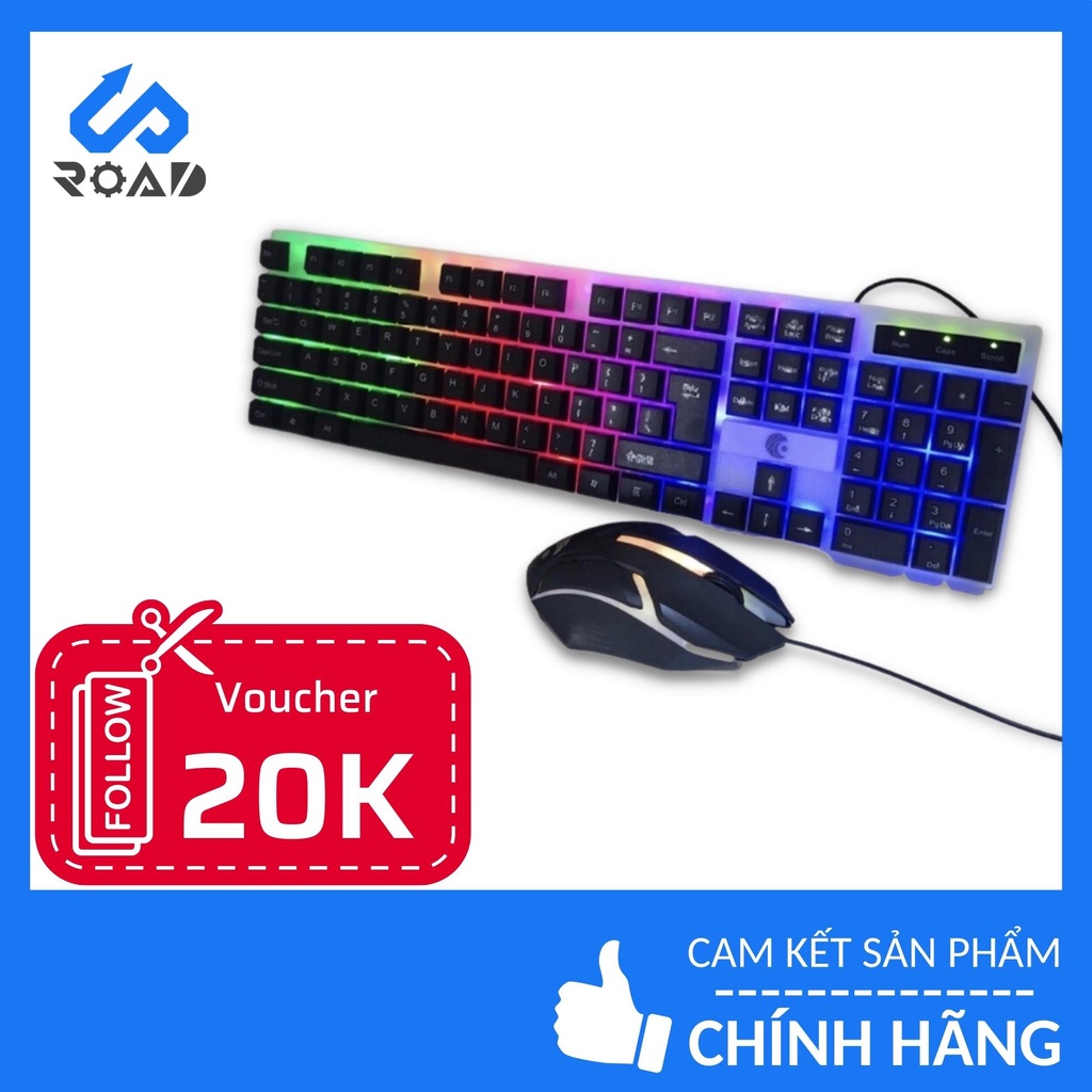 Combo bộ phím chuột Chuyên Gaming giả cơ GoldTech Gt200 Led 7 Màu - Hàng chính hãng - Up Road Store