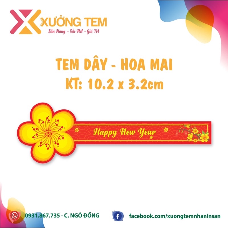 100 Tem Dán Hoa Mai, Nhãn dán Tết Mới nhất 2023