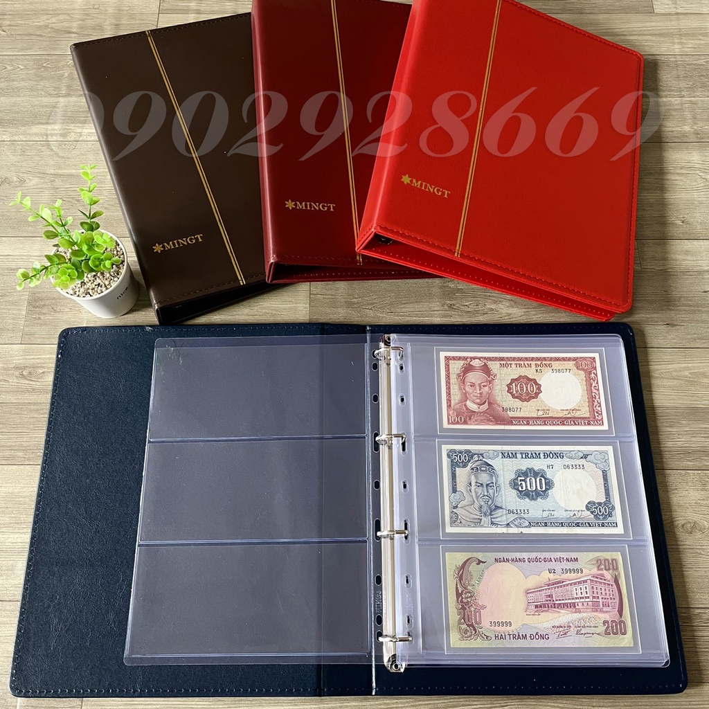 Bìa Album đựng tiền giấy hiệu PCCB/MINGT (loại 4 còng)