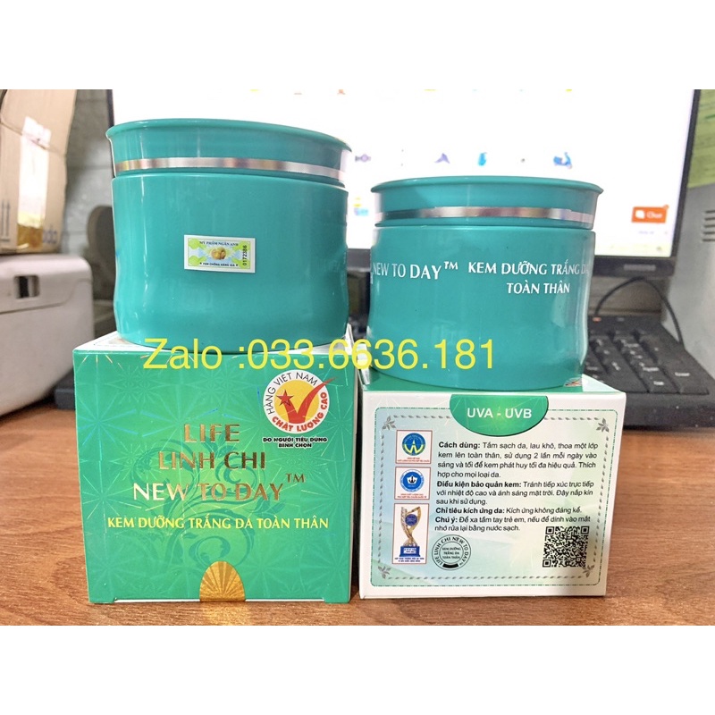 kem Linh chi new to day trắng da toàn thân body hủ 90g ( chuẩn hàng )