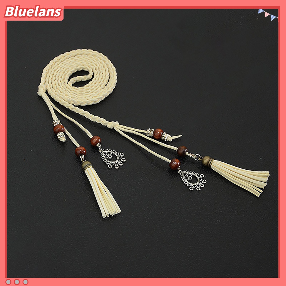 Thắt Lưng Dây Bện Mỏng Đính Hạt Và Tua Rua 48h Thời Trang Cho Nữ