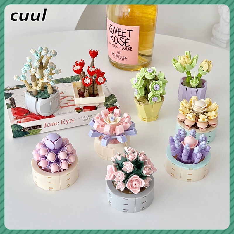 Còn Hàng Mới 2022 Chậu Cây Hút Mật Xương Rồng Gypsophila Chậu Cây Cảnh Vườn Lãng Mạn Khối Xây Dựng Mô Hình Cổ Điển Viên Gạch Trẻ Em Bộ bộ Dụng Cụ Đồ Chơi Cá Tuyết