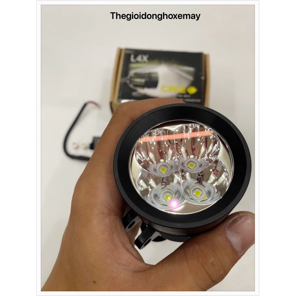 Đèn LED Trợ Sáng L4X Chip XPLKính Tím 40W Kèm Nút Công Tắc BH 6 Tháng
