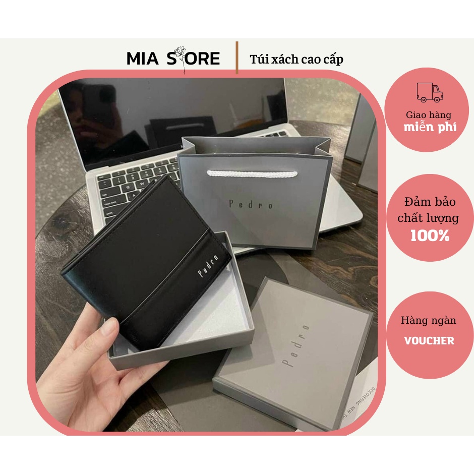 Ví Da Nam Pedro Ngang Đựng Thẻ Tiền Cao Cấp - Quà Tặng Cho Bạn Trai Full hộp