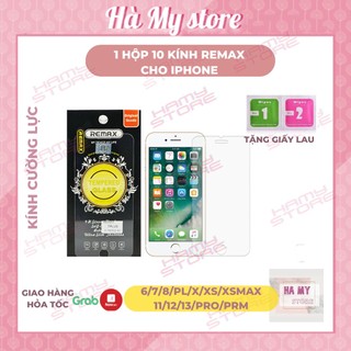 COMBO1 HỘP 10 KÍNH REMAX IPHONE 0.15mm đủ dòng 5/6/6+/7/7+X HÀNG CHÍNH HÃNG
