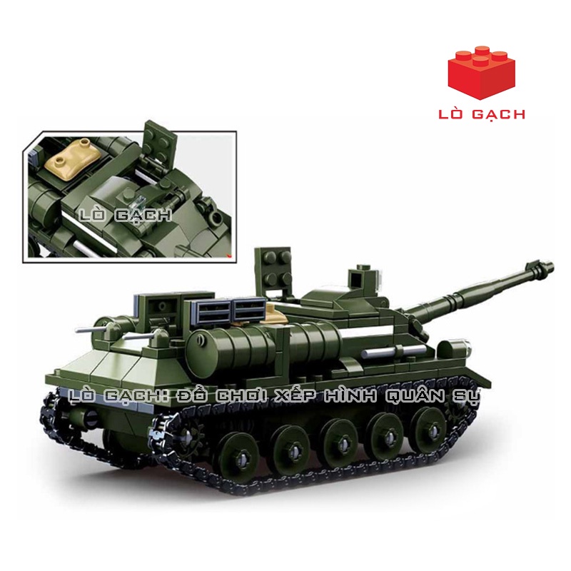 Bộ xếp hình Xe tăng Pháo tự hành chống tăng Su-85 Quân đội Liên Xô Chiến tranh thế giới 2 338 chi tiết