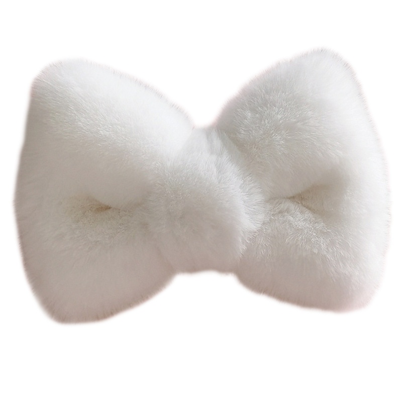 Kẹp Tóc Lông Xù Đính Nơ Lớn Xinh Xắn Giá Đỡ