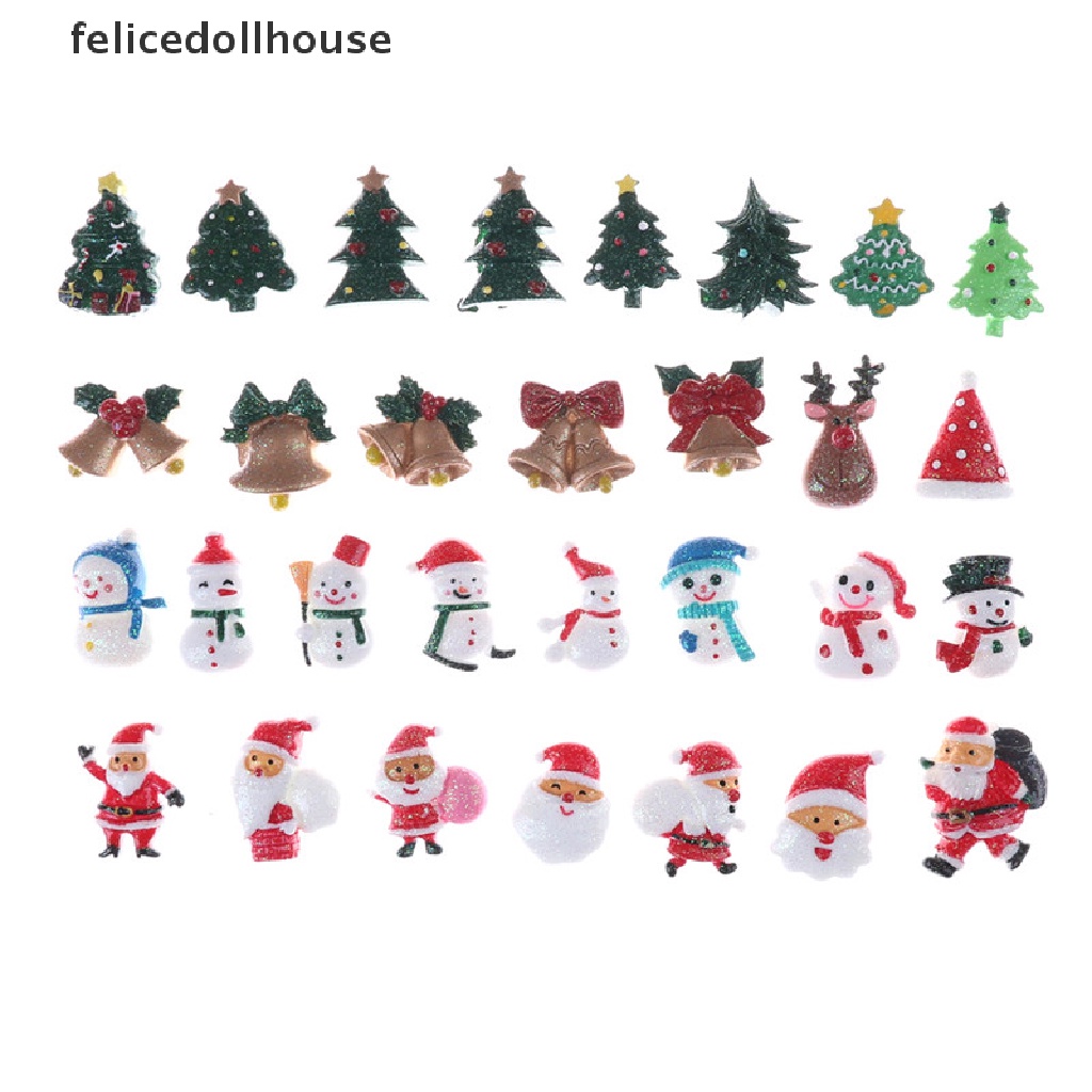 Set 10 Mô Hình Người Tuyết Mini Trang Trí Cây Thông Noel Diy