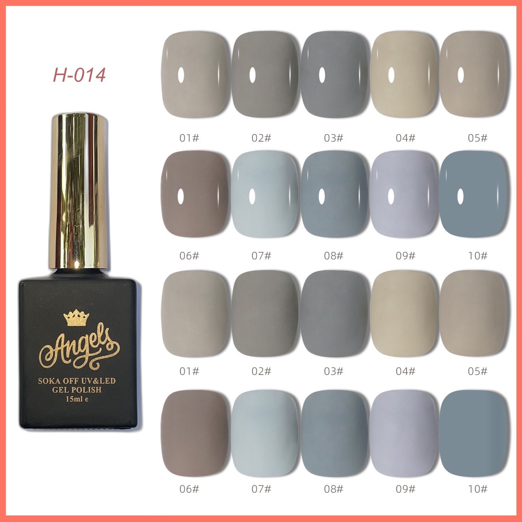 Angels Sơn móng tay chuỗi màu xám, Angels UV gel polish, AH14
