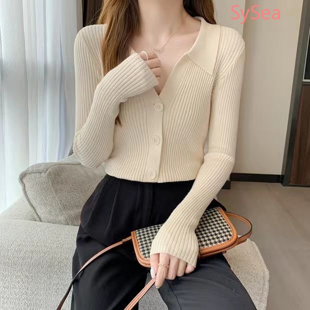 Áo Khoác Cardigan Dệt Kim Cổ Bẻ Thời Trang Mùa Thu Hàn Quốc Cho Nữ