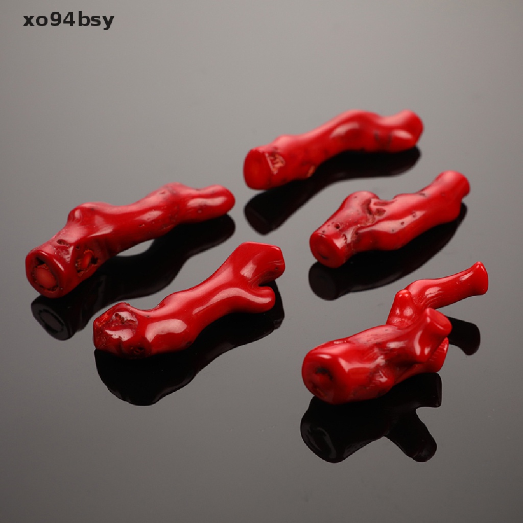 Set 5 Chuỗi Hạt xo94bsy Màu Đỏ San Hô Tự Nhiên Hình Cành Cây Xinh Xắn