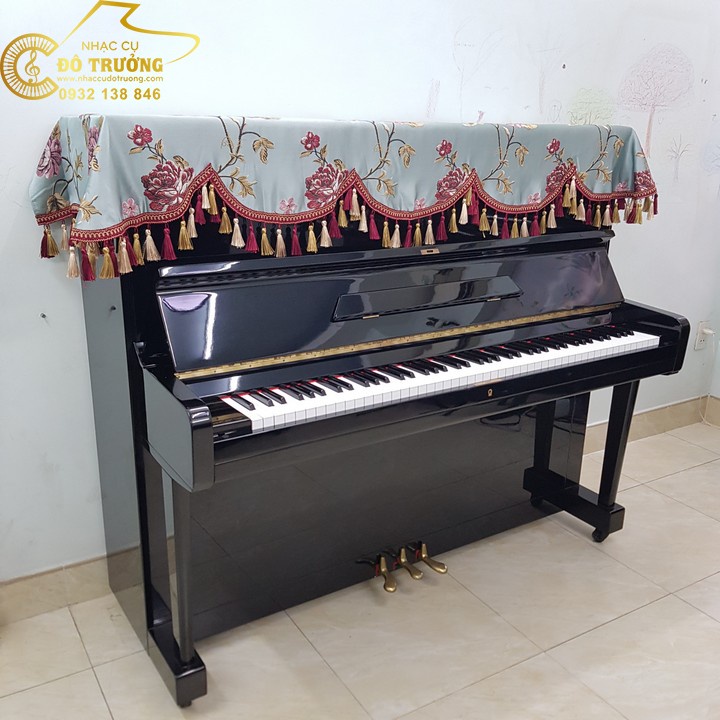 Khăn phủ đàn Piano cơ cao cấp  mẫu Hoa Hải Đường