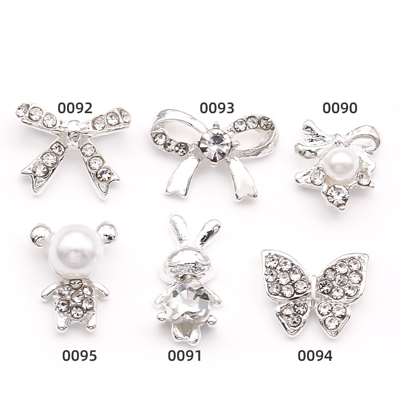 Phụ Kiện Trang Trí Móng Tay Hình Bướm Bằng Hợp Kim Đính Đá Xinh Xắn Thời Trang Mới