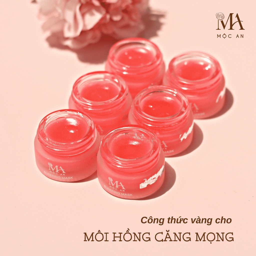 Mặt Nạ Ngủ Môi Sleeping Mask Mộc An Dưỡng Hồng, Giảm Thâm Môi, Cho Đôi Môi Căng Bóng, Mềm Mịn Mini Size 7g