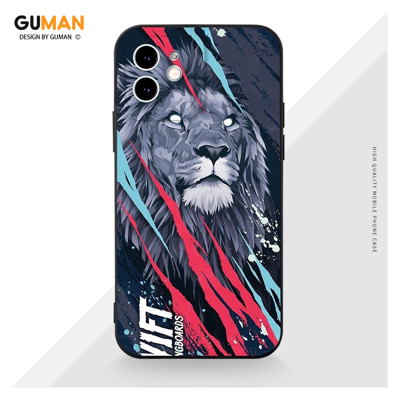 Ốp Điện Thoại GUMAN silicon mềm chống bẩn viền vuông đen nam ngầu thời trang dễ thương đẹp độc lạ ngộ nghĩnh Cho iPhone 14 13 12 11 Pro Max SE 2020 X XR XS 8 7 ip 6S 6 Plus kute XYM1053