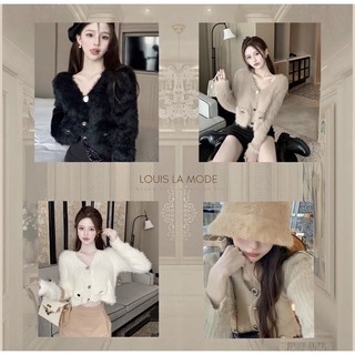 ( ẢNH  THẬT ) Áo Len Lông Thỏ Croptop