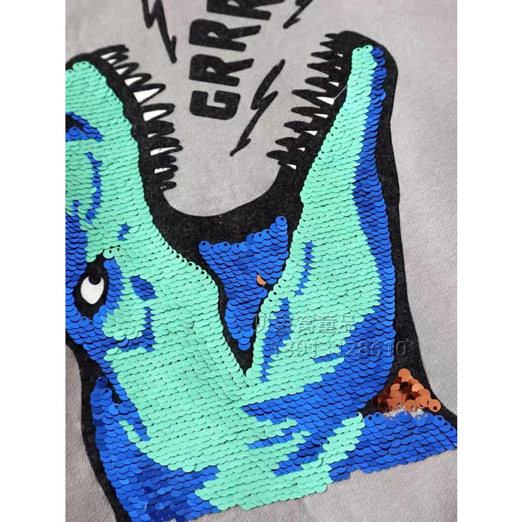 Aó hoodie áo nỉ mũ bé trai đính cườm hình khủng long size 2-8 tuổi