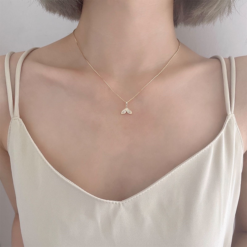 Dây chuyền bạc 925 nữ sợi nhỏ gắn đá dễ thương cute phong cách Hàn Quốc (Ảnh thật)
