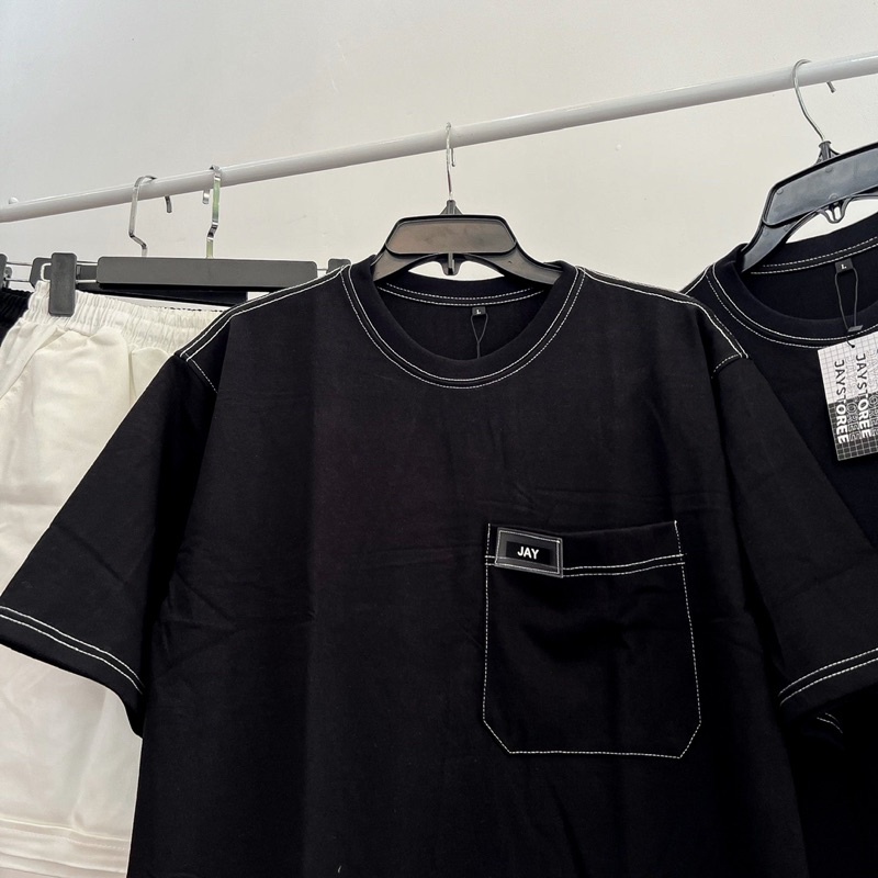 Áo Thun Nam nữ Tay Lỡ Unisex Thêu Chỉ Nổi màu ĐEN 🏁