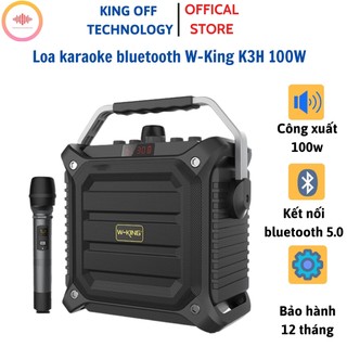 Loa karaoke bluetooth w-king k3h 100w tặng kèm mic, loa di động, pin cực lâu - bh 12 tháng