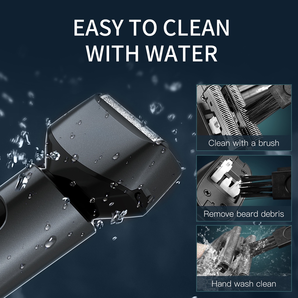 Máy Cạo Râu KENSEN 3 Cánh Có Thể Sạc Lại Chống Thấm Nước IPX7