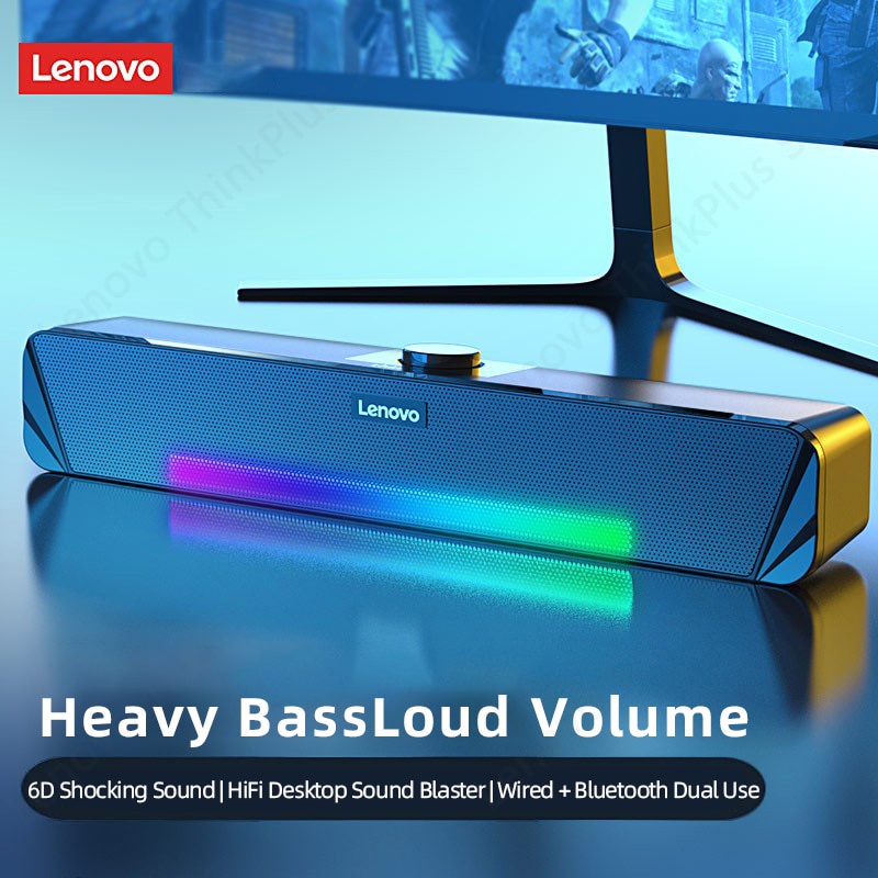 Loa bluetooth có dây Lenovo Ts33 có dải Rgb cho thanh âm thanh máy tính