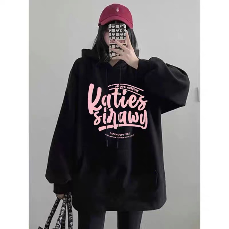 Áo Hoodie Nữ Nỉ Ngoại Form Rộng Nam Nữ Unisex Dáng Oversize Hình In KATIES