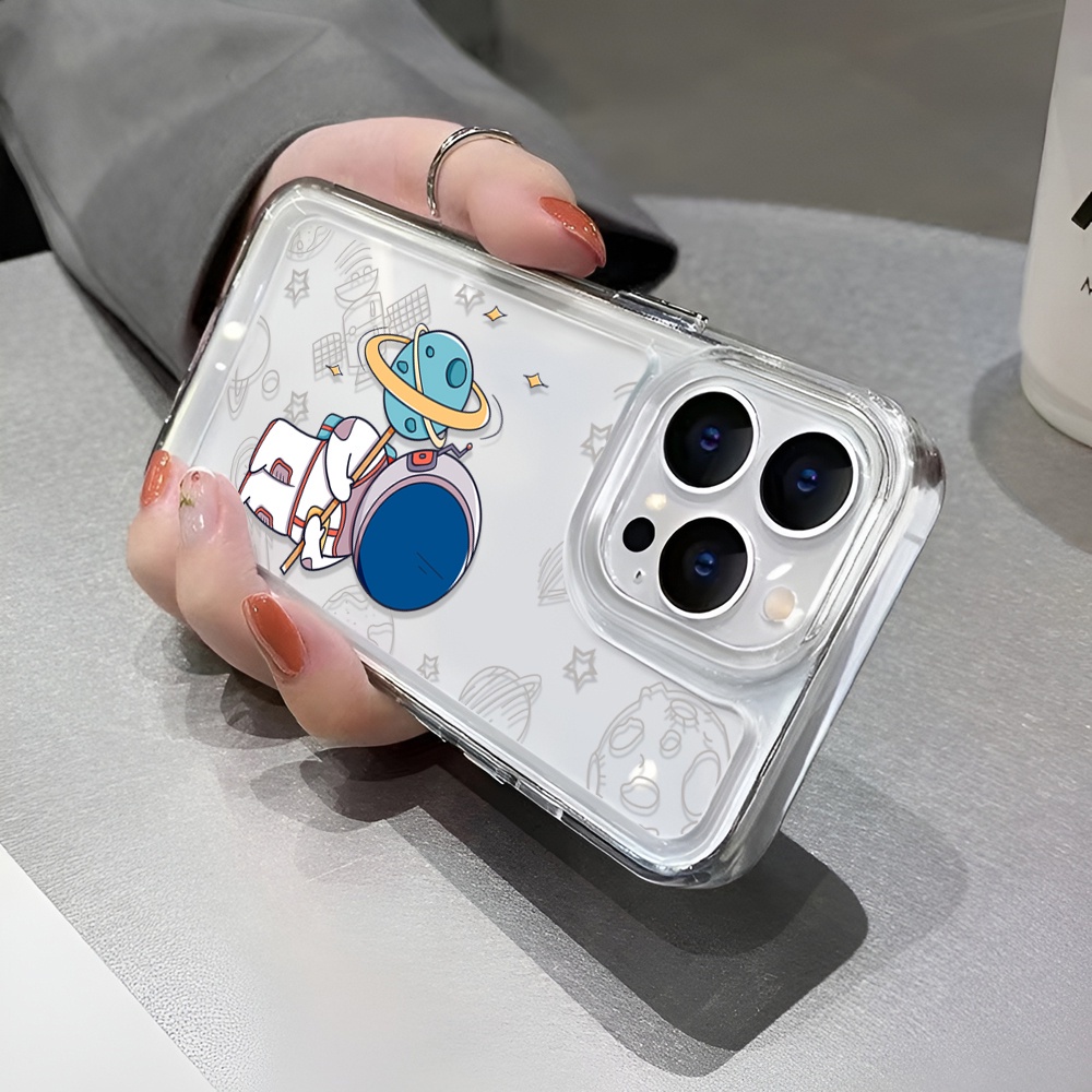 Ốp Điện Thoại Trong Suốt Hình Phi Hành Gia Không Gian Cho iphone 14 Pro Max Plus 13 11 12 7Plus X XS Max