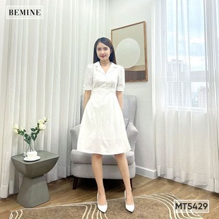 Đầm sơ mi eo thắt dây BEMINE MT5429TRANG