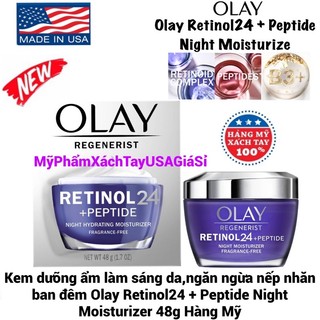 Kem dưỡng cấp ẩm ban đêm bổ sung vitamin B3 Olay Regenerist Retinol 24 Nhập Khẩu USA