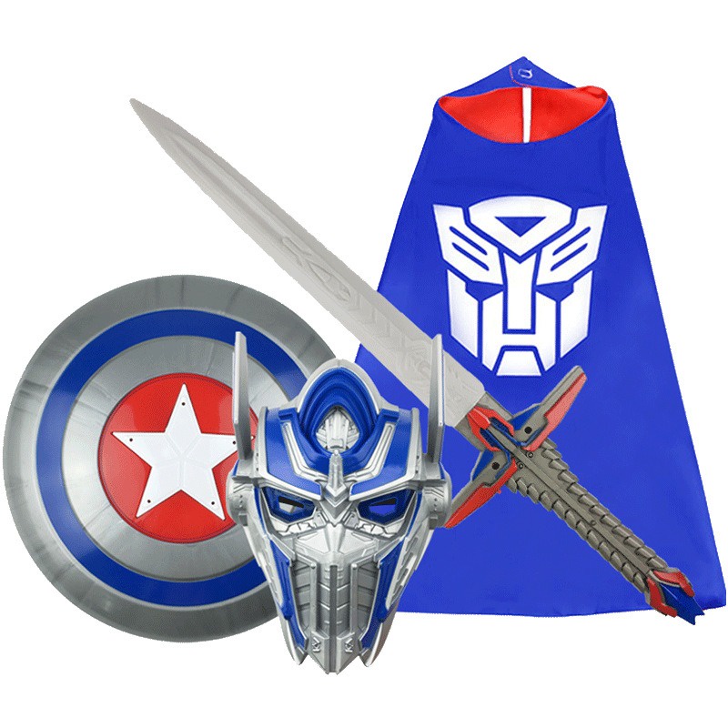 BỘ ĐỒ CHƠI áo choàng kjếm khiên mặt nạ ROBOT Transformer OPTIMUS Người Máy Biến Hình