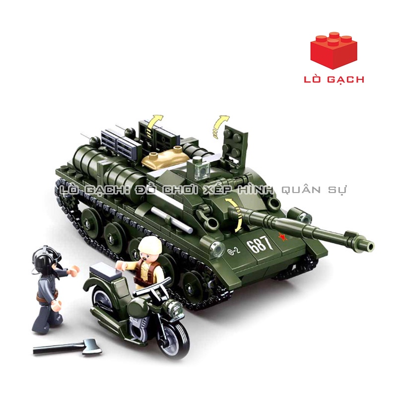 Bộ xếp hình Xe tăng Pháo tự hành chống tăng Su-85 Quân đội Liên Xô Chiến tranh thế giới 2 338 chi tiết