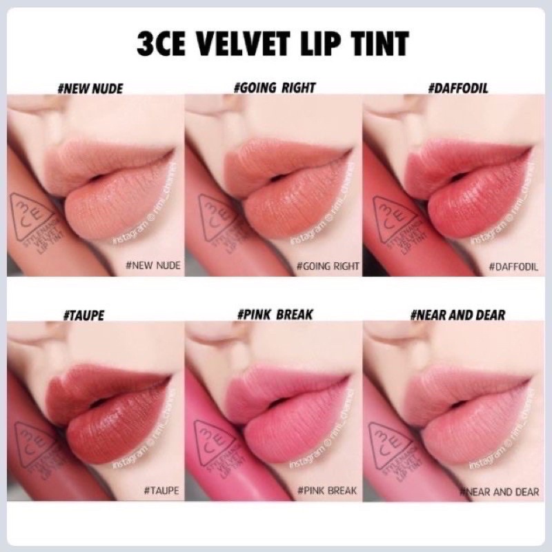 Son Kem Lì, Lên Màu Chuẩn Hàn Quốc 3CE Velvet Lip Tint 4g