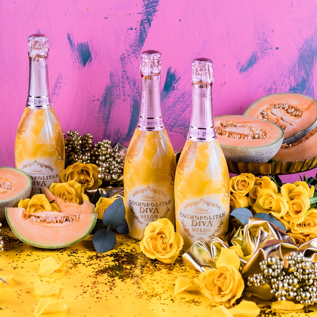 Vang Sủi Ngọt Cosmopolitan Diva Vị Dưa Gang 6% Nhập Khẩu Latvia (Lọc Bằng Vàng Thật) Chai 750ml