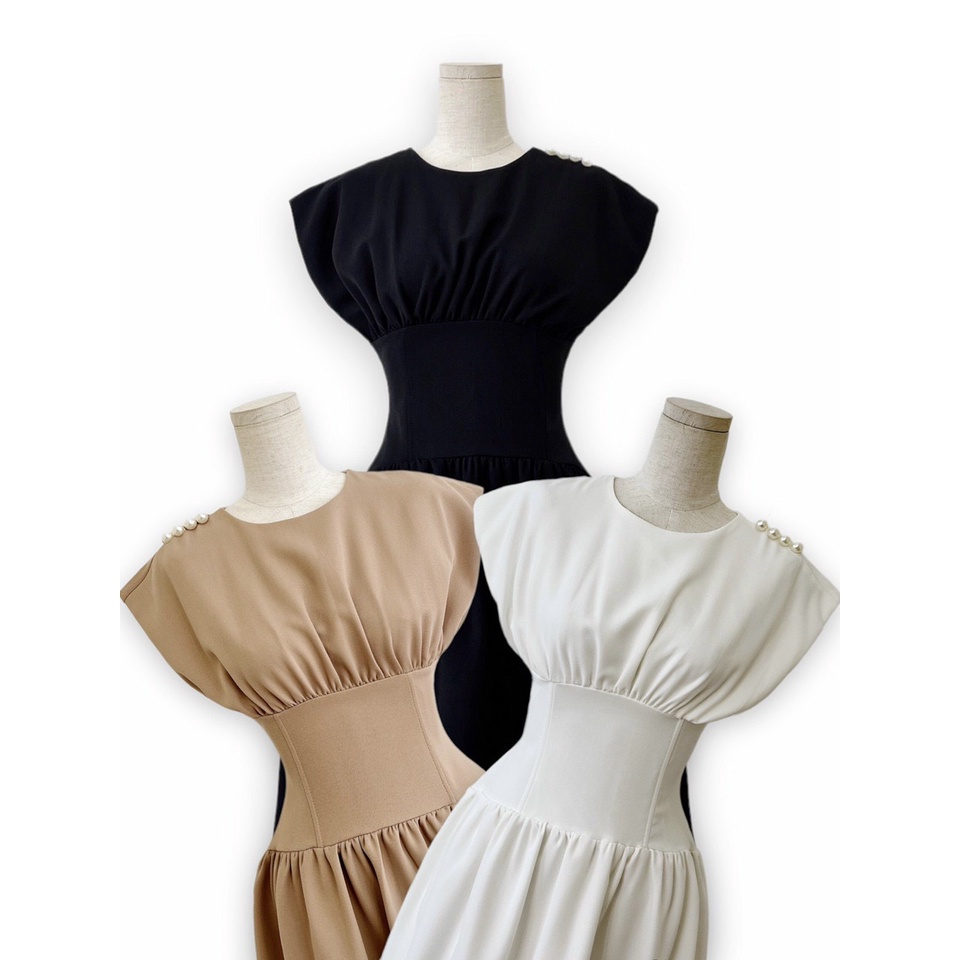 KAYA DRESS - Hàng thiết kế may 2 lớp phong cách sang chảnh, thiết kế tay hến, bo eo corset siêu tôn dáng