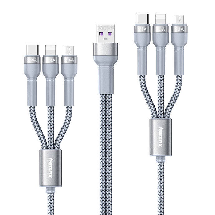 Dây cáp sạc lightning samsung micrro chính hãng 6 đầu chống đứt chống chai pin siêu bền️ REMAX RC124 ICYBERNET