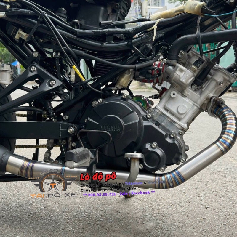 Cổ pô titan 38-51 cho ex150, gắn lon ZIN